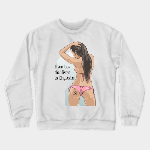 Look, Listen Crewneck Sweatshirt by kingasilas